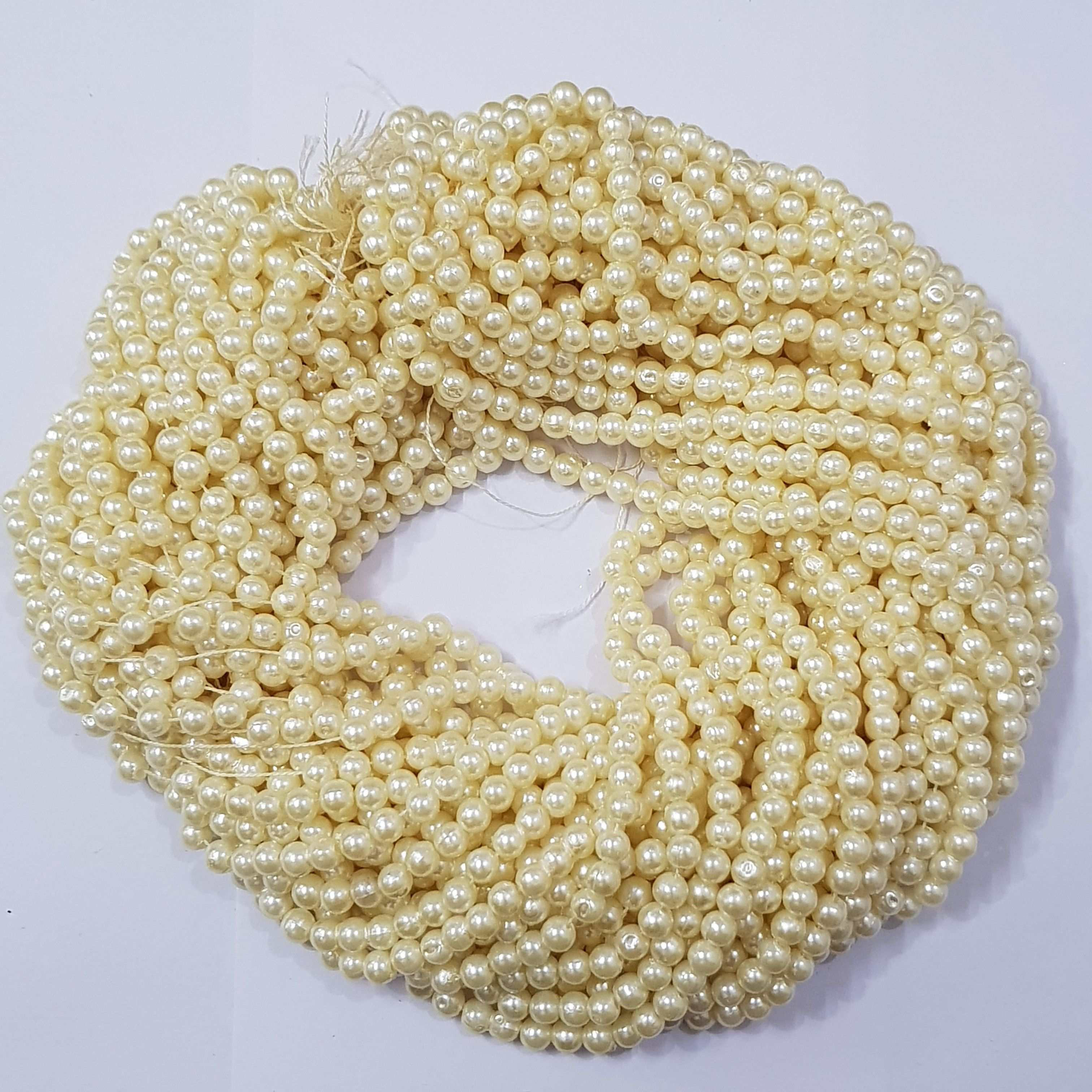 moti (Off-White) (6 mm)1200 PCS Pearl, Crafts Artificial Pearl Beads-image-5