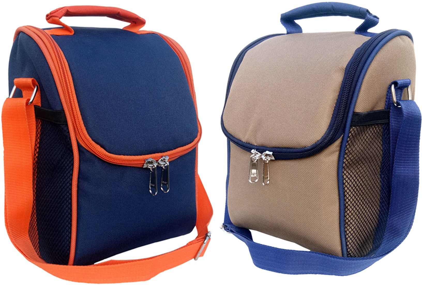 aafeen Navy Blue+Beige Combo Offer for Man and Women Waterproof Lunch Bag-picture-16