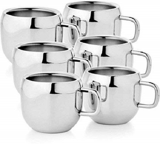 projain steel Pack of 6 Steel Stainless Steel High Quality Mirror Polish Pack Of 6 tea Cup-picture-19