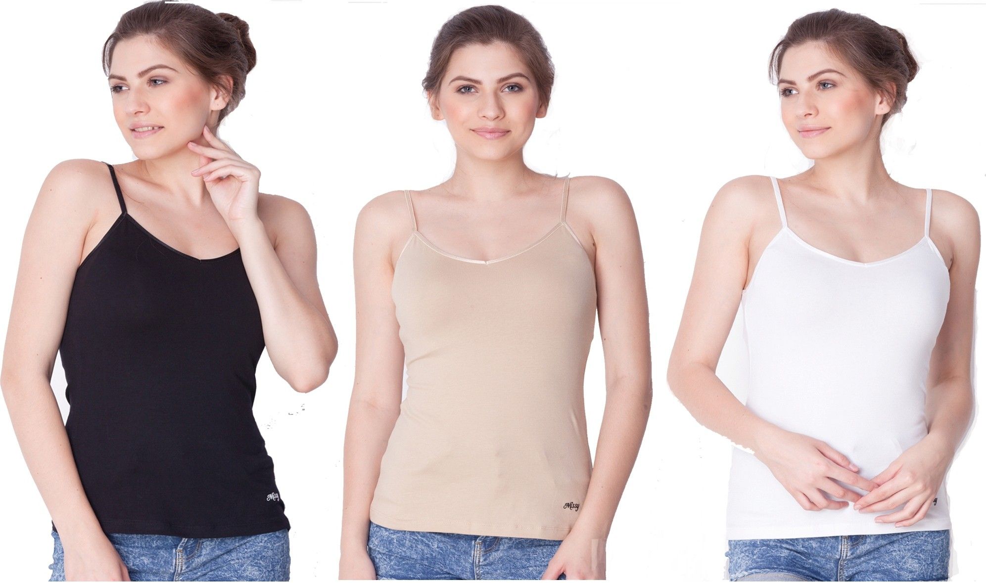 dollar missy Women Multicolor, Black, White, Beige Camisole-picture-25