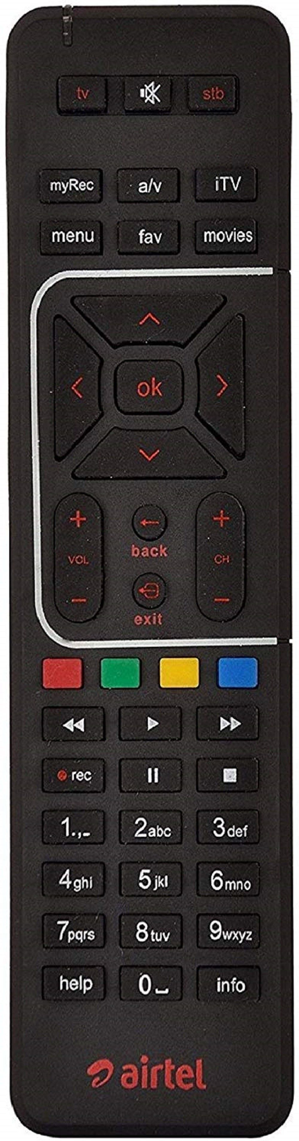 Airtel Regular Digital TV DTH Remote Compatible with SD and HD Recording (Black) Airtel Remote Controller-picture-38