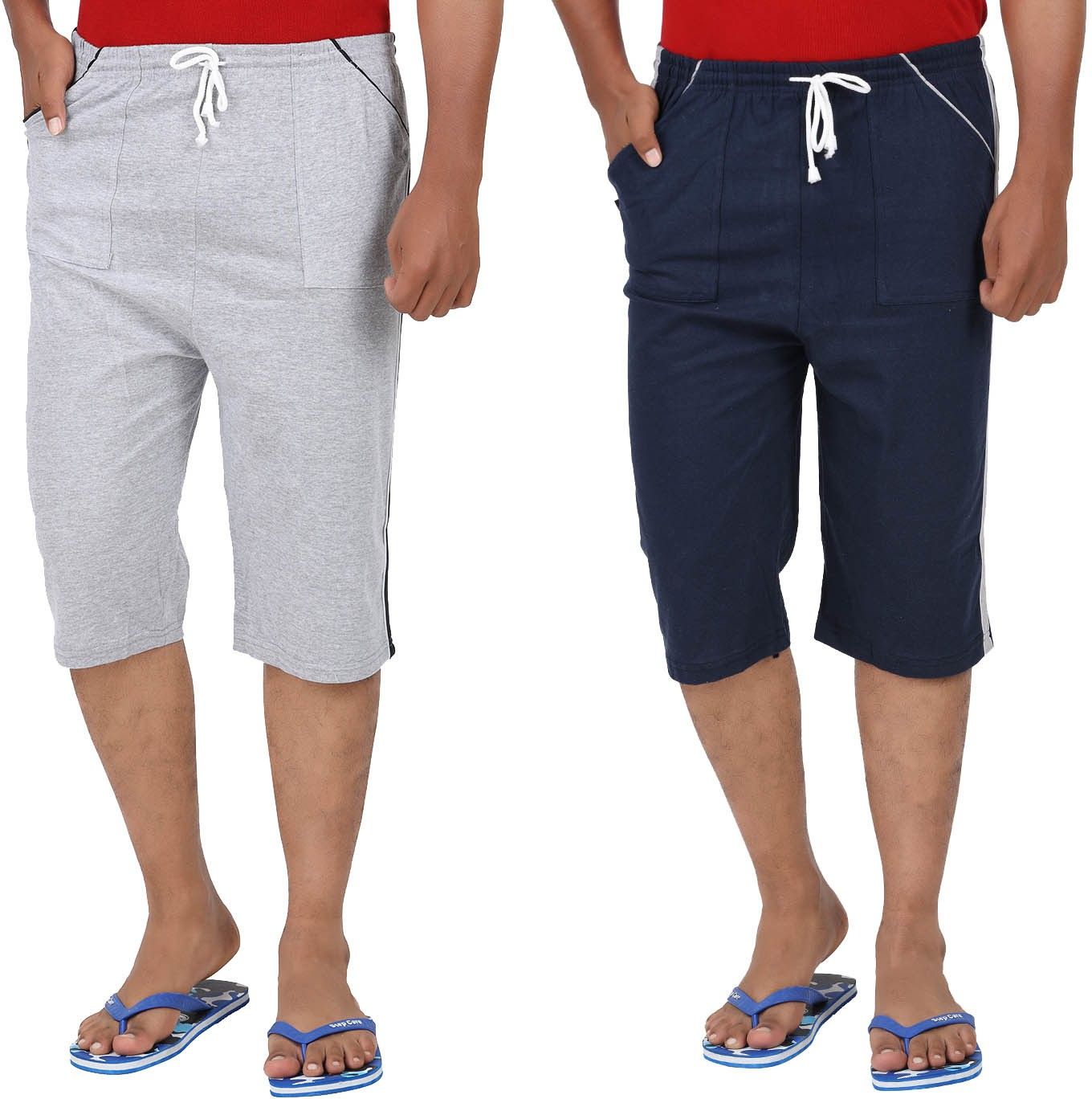 just try fashion Solid Men Three Fourths-picture-15