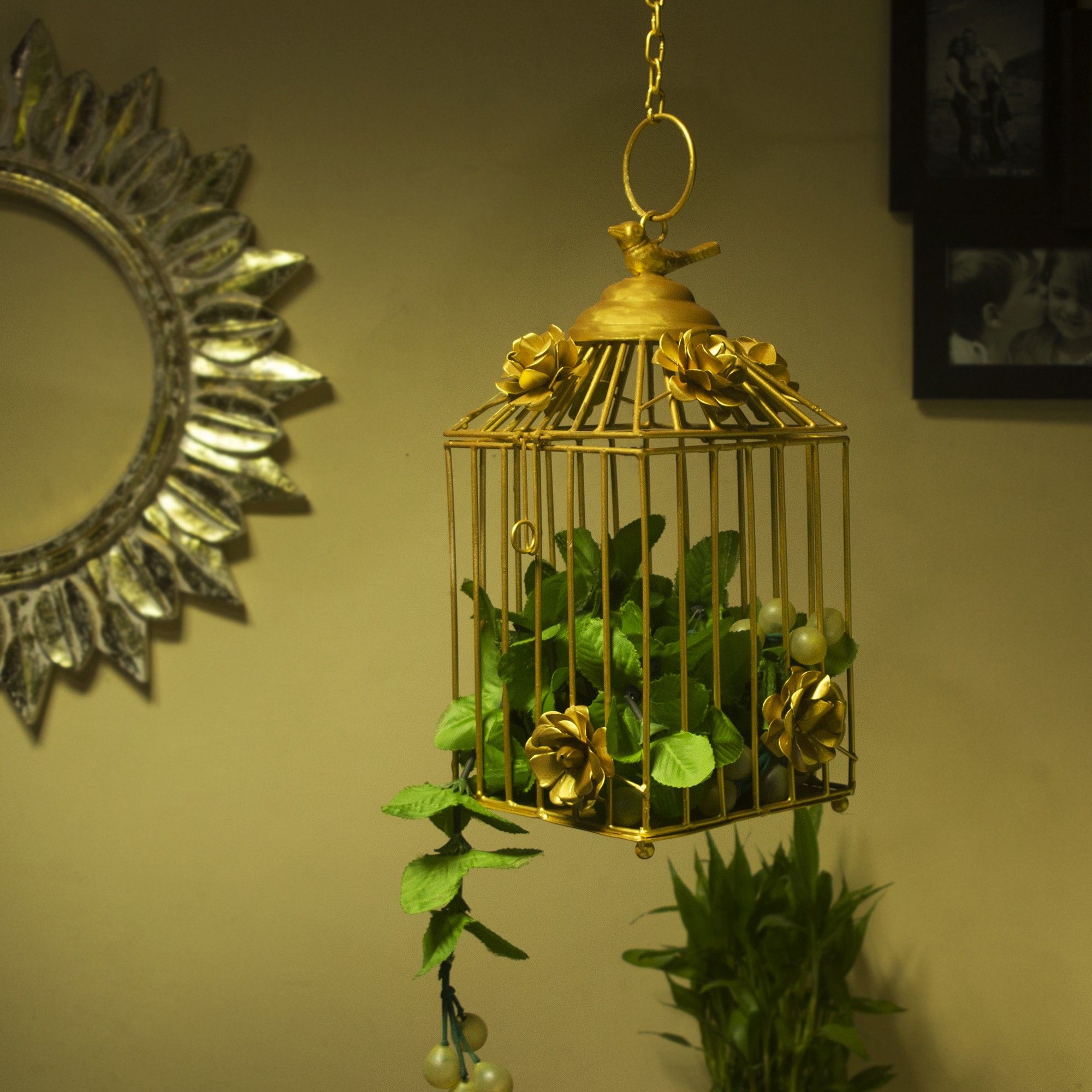 Gold Metal Hanging Lantern-image-24