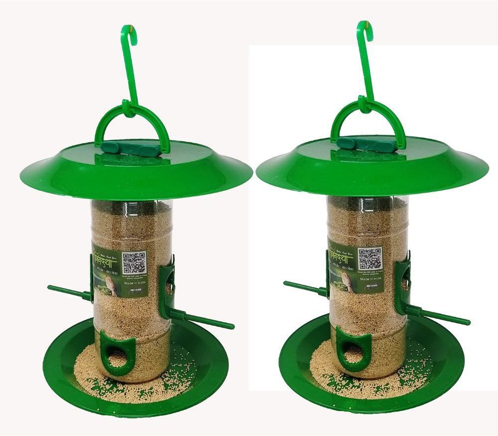 amijivdaya Medium Food Feeder with hut Window Bird Feeder Bird Feeder-picture-46