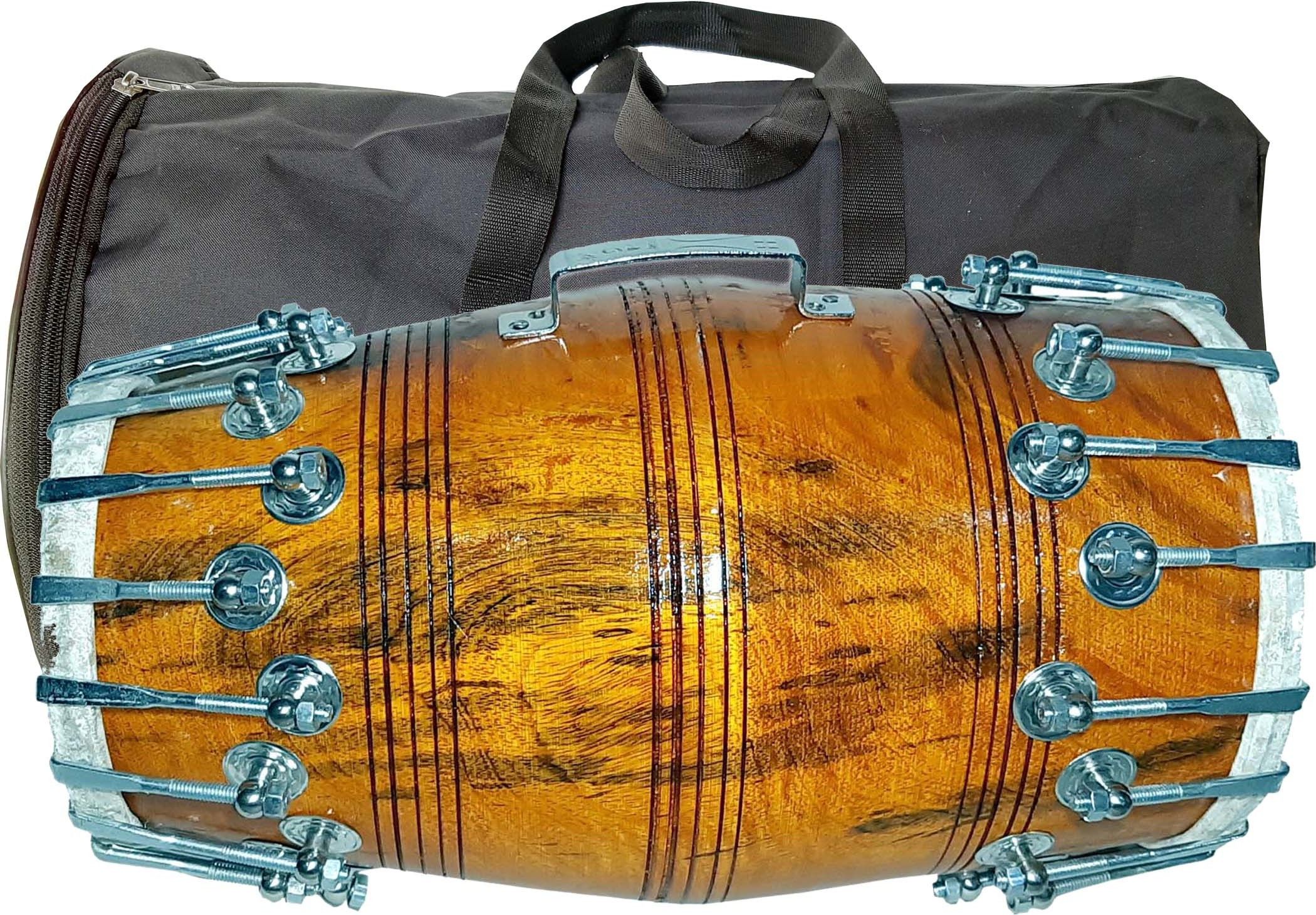 gt manufacturers Natural polish 36 nut bold Dholak Carry Bag Nut & Bolts Dholak-picture-20