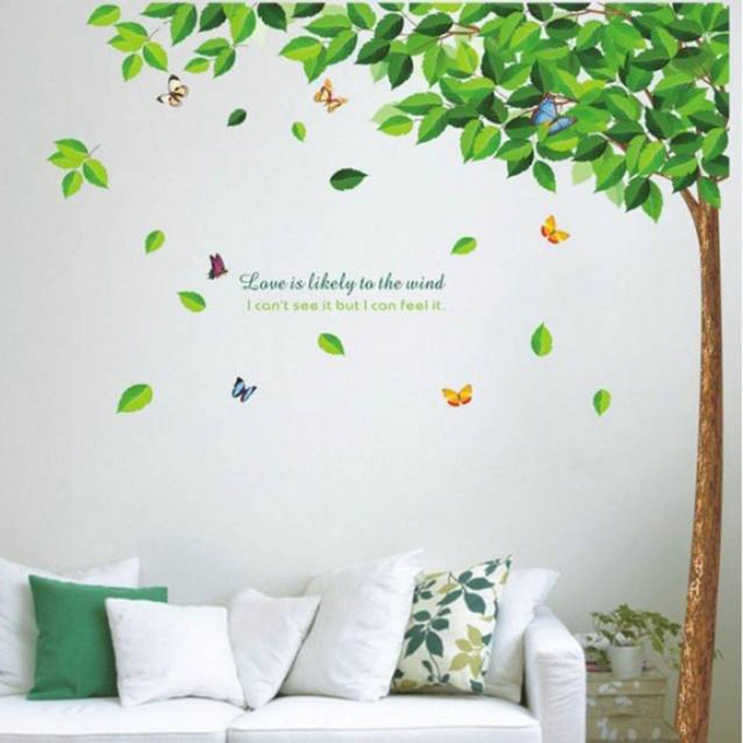 120 cm Bestselling Green Leaves Tree 9011 Self Adhesive Sticker-image-34