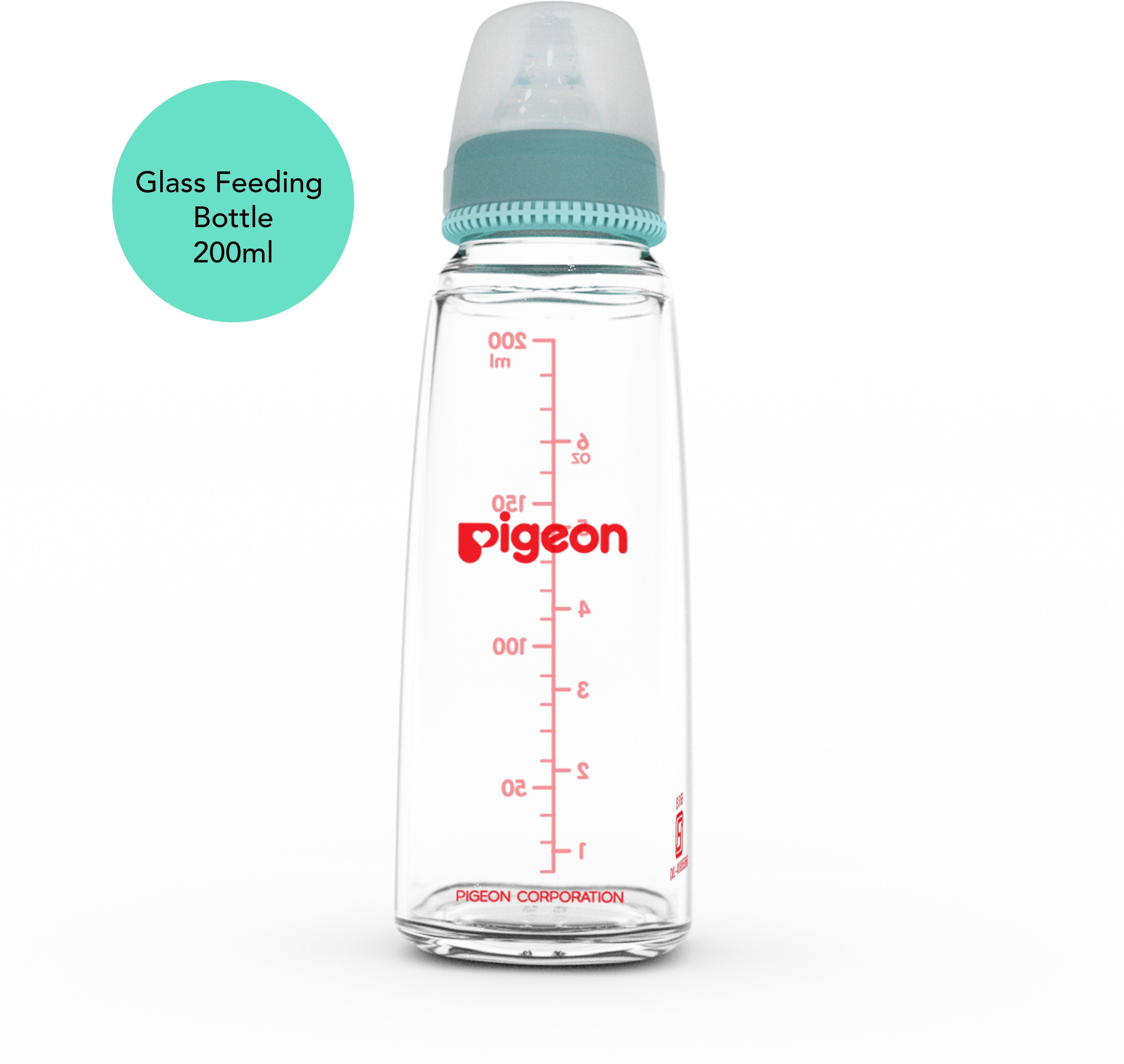pigeon GLASS FEEDING BOTTLE PALEWITH ADD NIPPLE M - 200 ml-picture-12