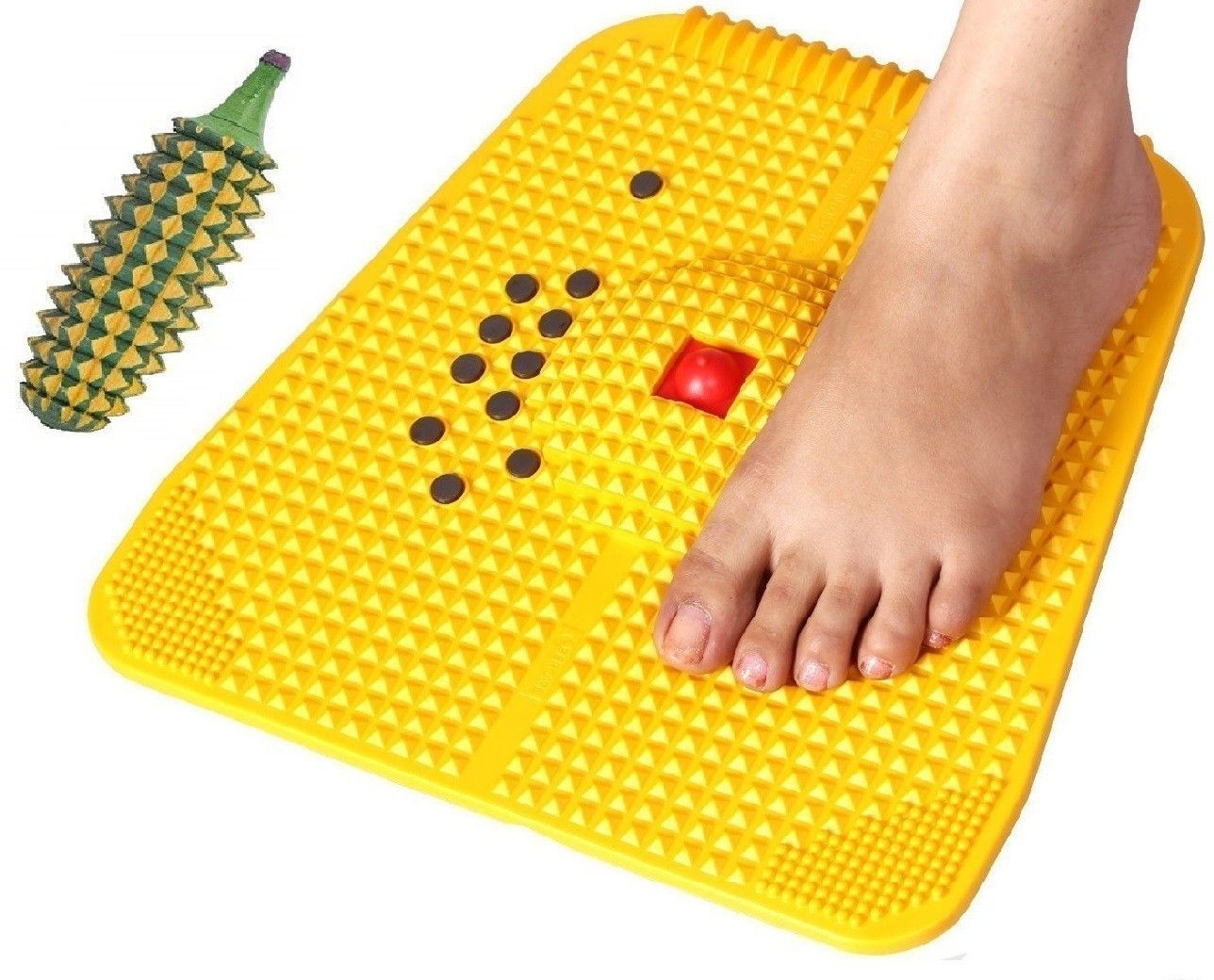 AHCS Acupressure Powermat Plate Magnet Pyramids with Hand Roller Massager (2000 Mat + Karela) Massager-image-45