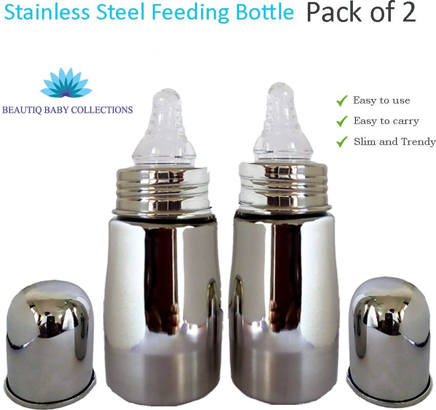 beautiq baby collections Complete Stainless Steel Baby Feeding Bottle 300ML Combo Pack of 2 - 300 ml-picture-11