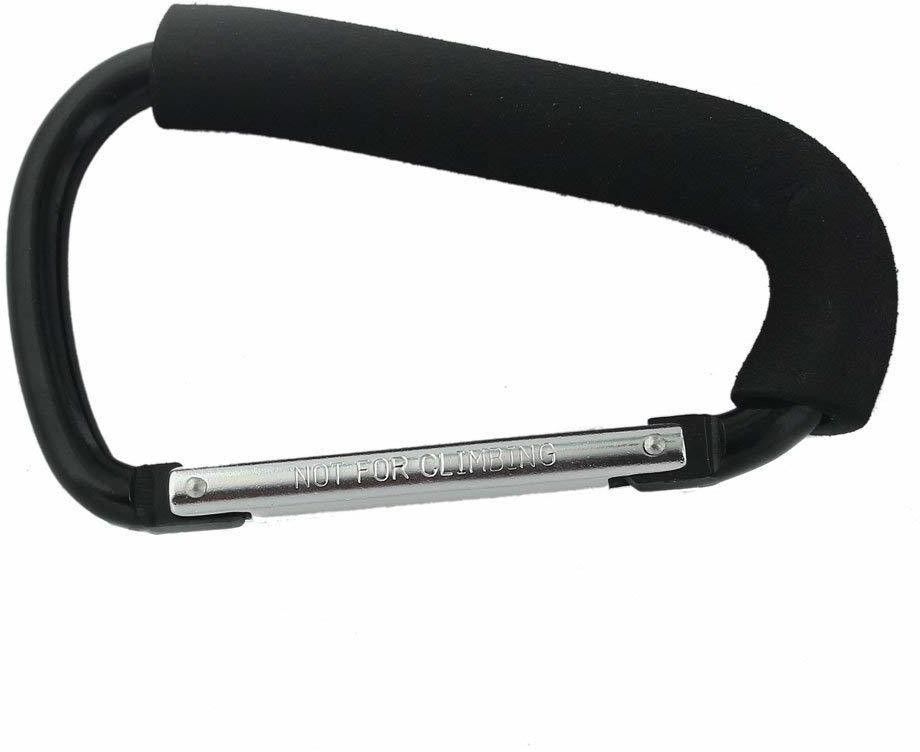 ZR9R Stroller Clip Hooks Baby Pushchair Pram Hanger Shopping Bag Holders-Black Stroller Pram Pad