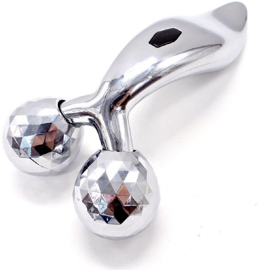 Digchika 3D-Massager 3D Y Shape Facial Massage Roller Face Slimming Massager (Silver) Massager-picture-12