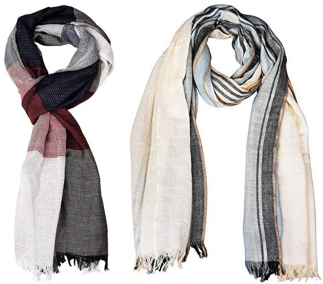 aimee Self Design Pure Cotton Men Multicolor Stole-picture-10