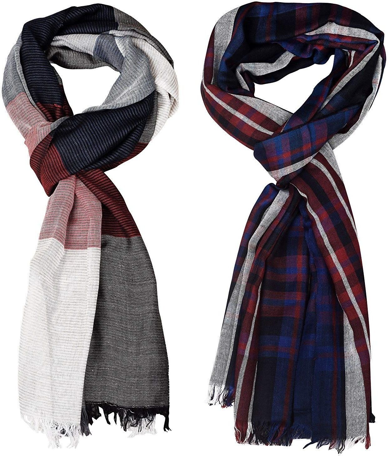 aimee Self Design Pure Cotton Men Multicolor Stole-picture-32