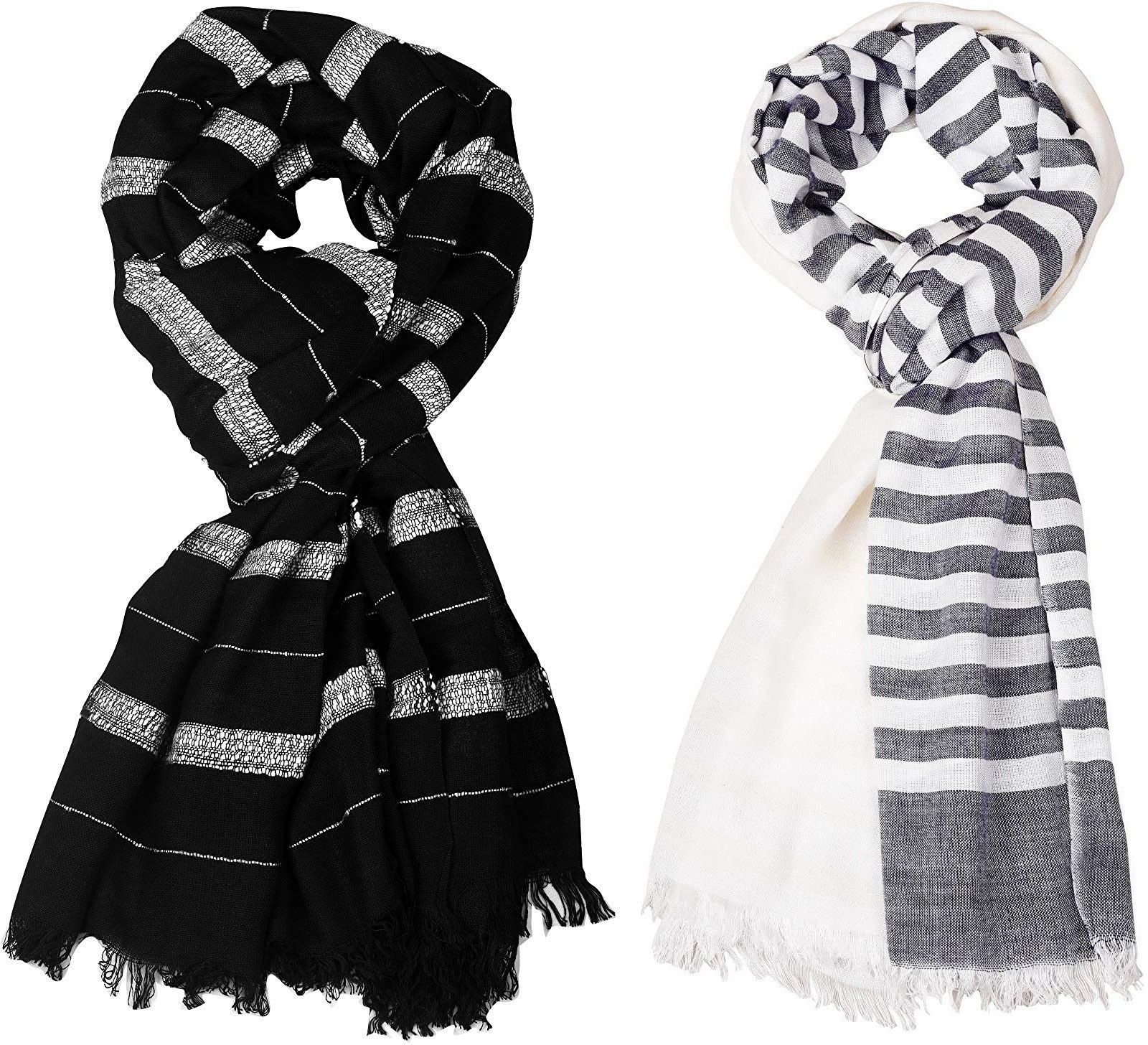 Striped Pure Cotton Men Multicolor Stole-image-46