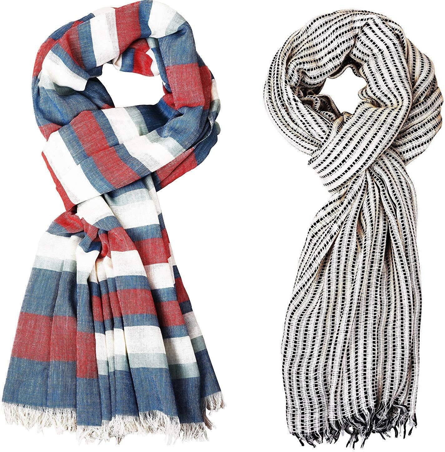 Striped Pure Cotton Men Multicolor Stole-image-45