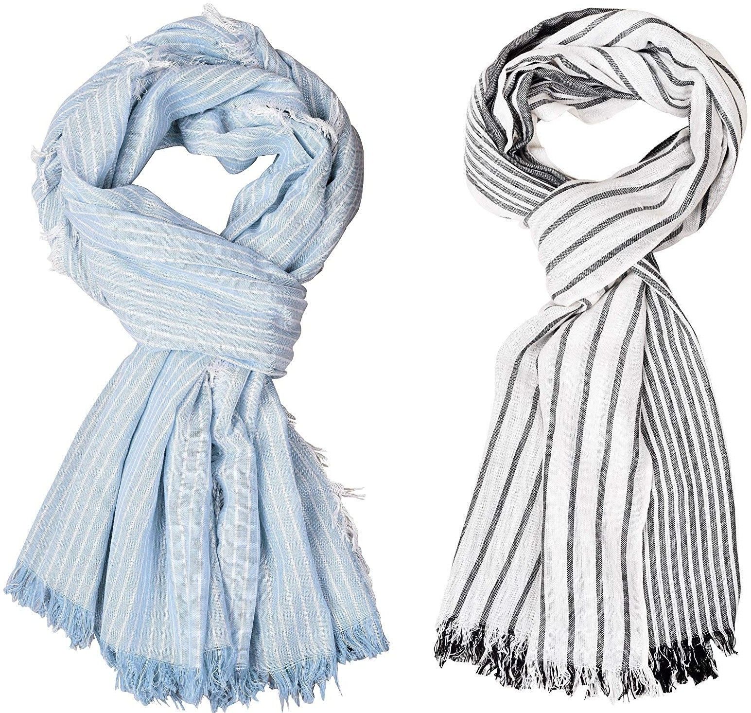 Striped Pure Cotton Men Multicolor Stole-image-19