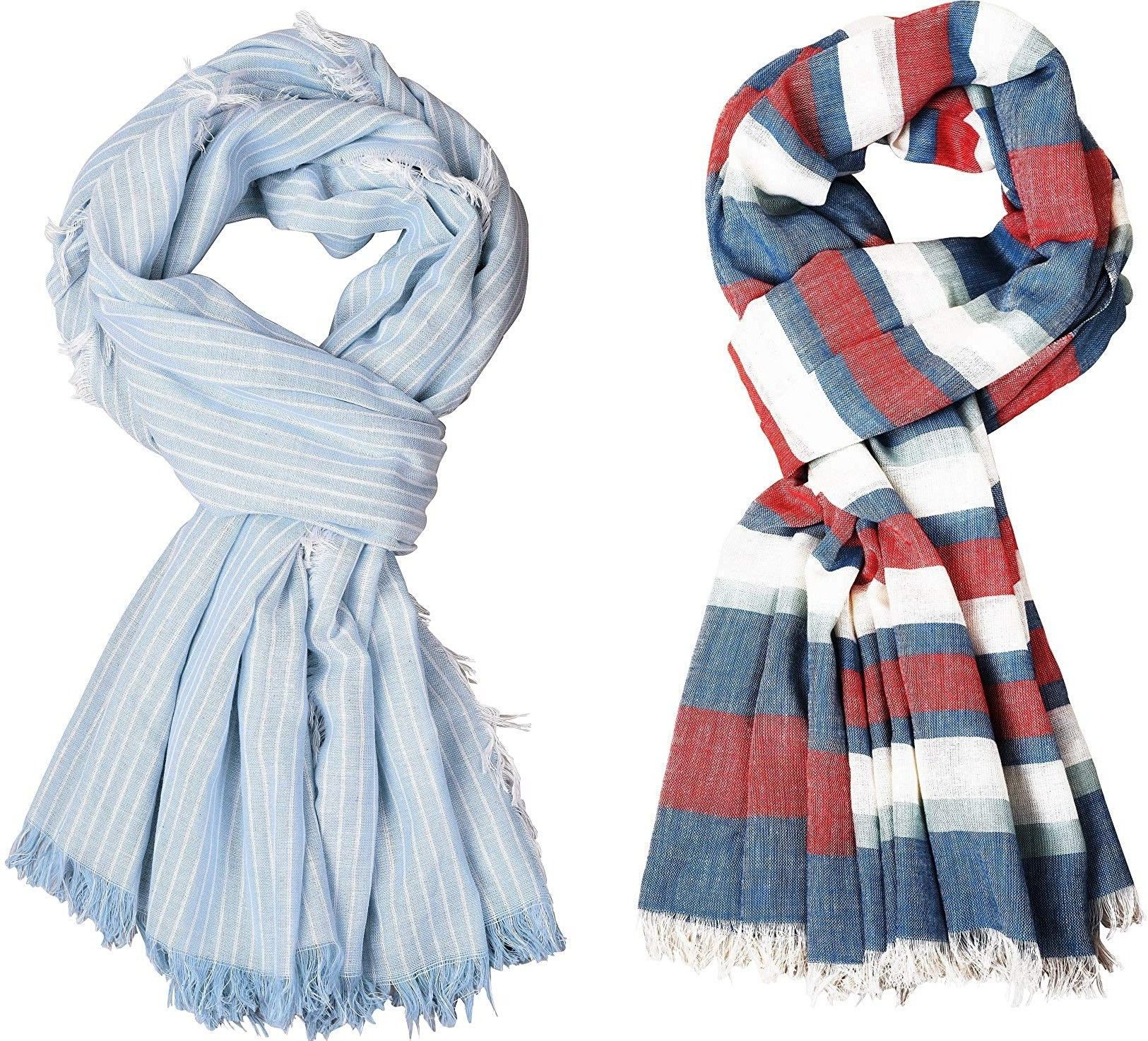 aimee Striped Pure Cotton Men Multicolor Stole-picture-38