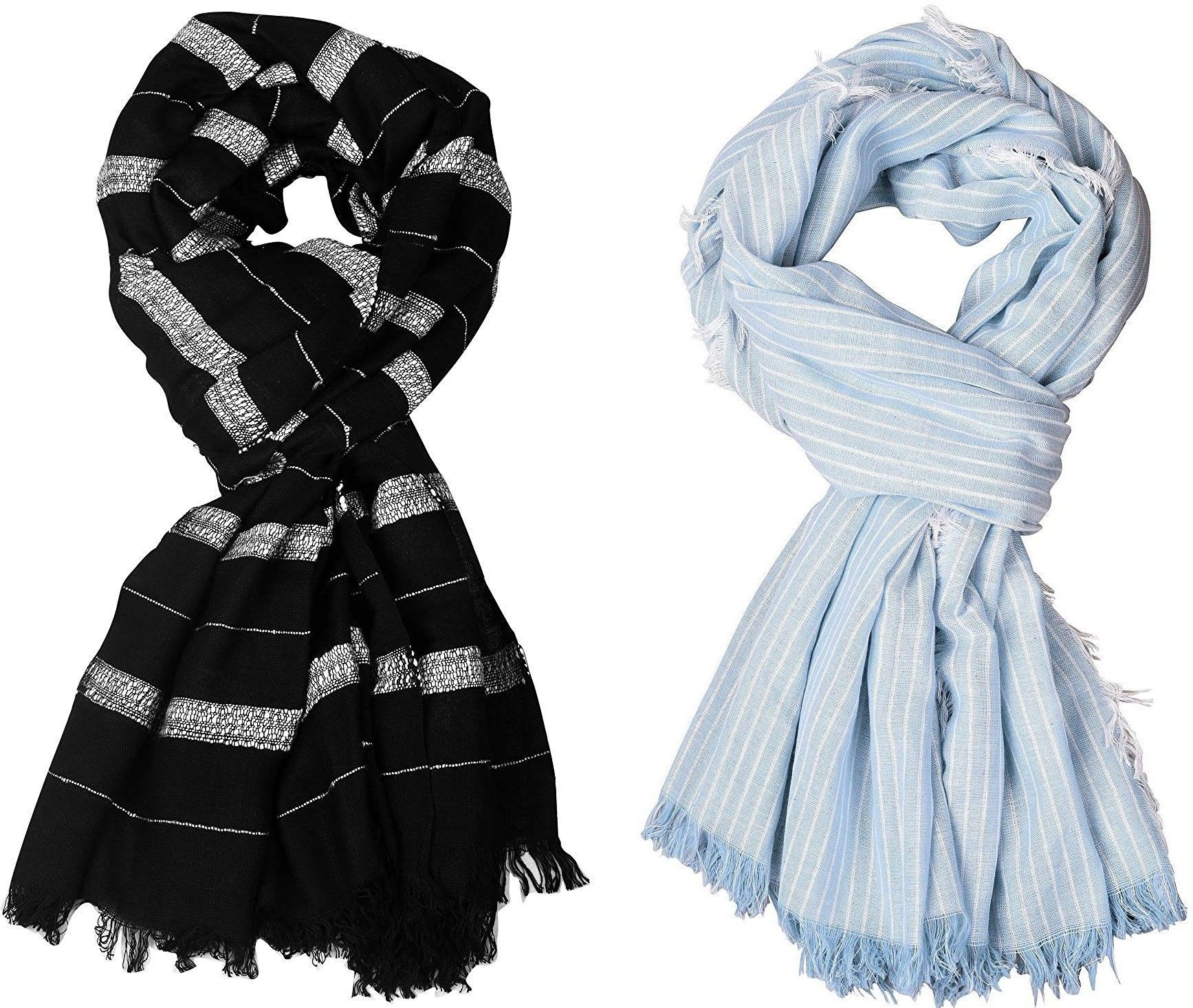 Striped Pure Cotton Men Multicolor Stole-image-22