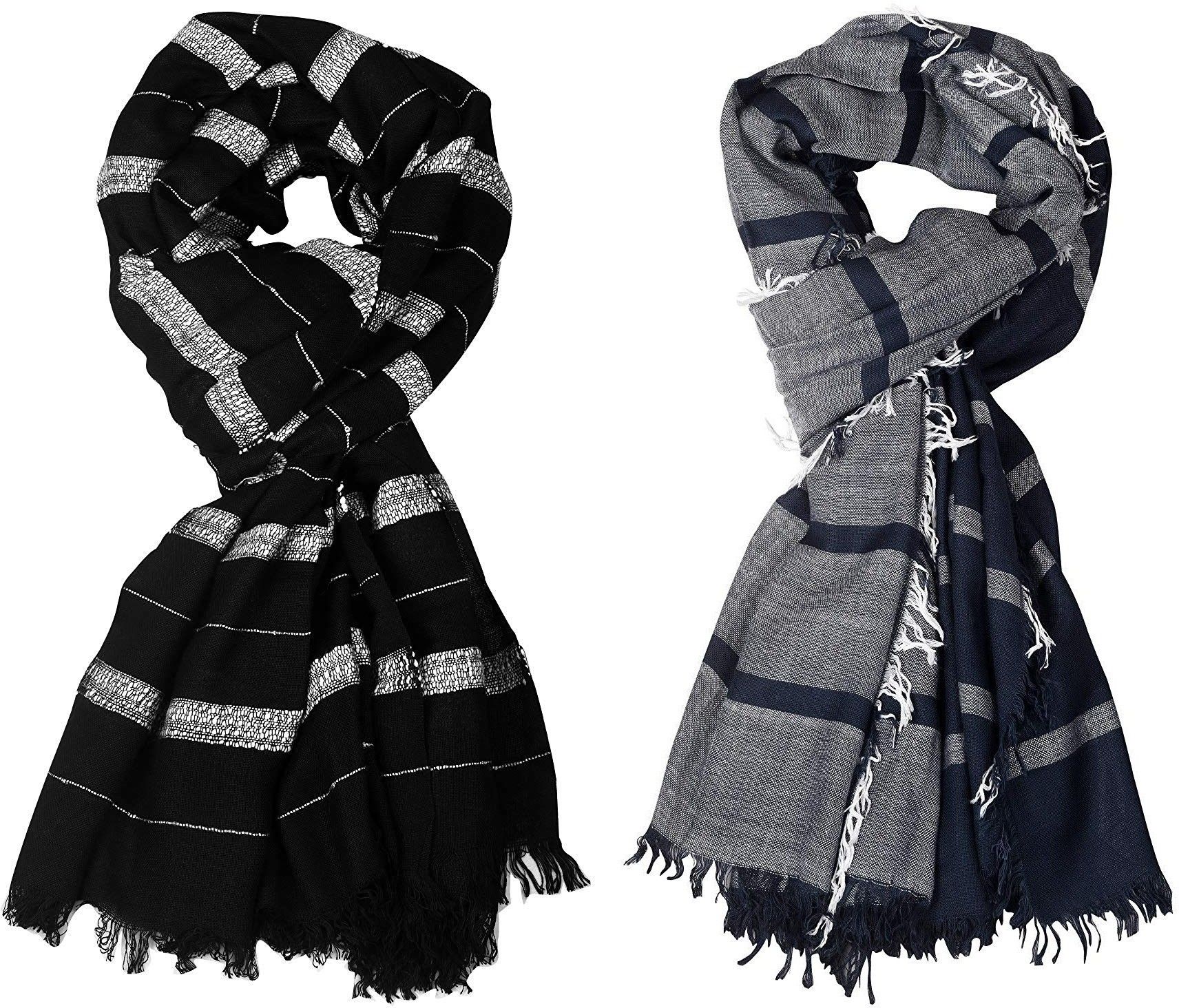 Striped Pure Cotton Men Multicolor Stole-image-27