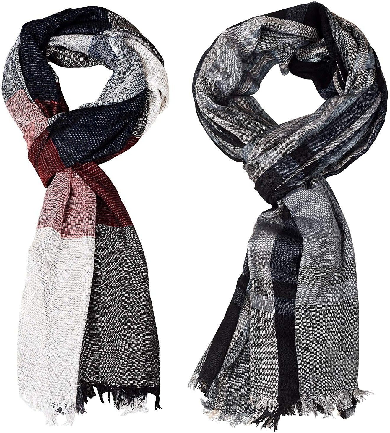 aimee Self Design Pure Cotton Men Multicolor Stole-picture-24