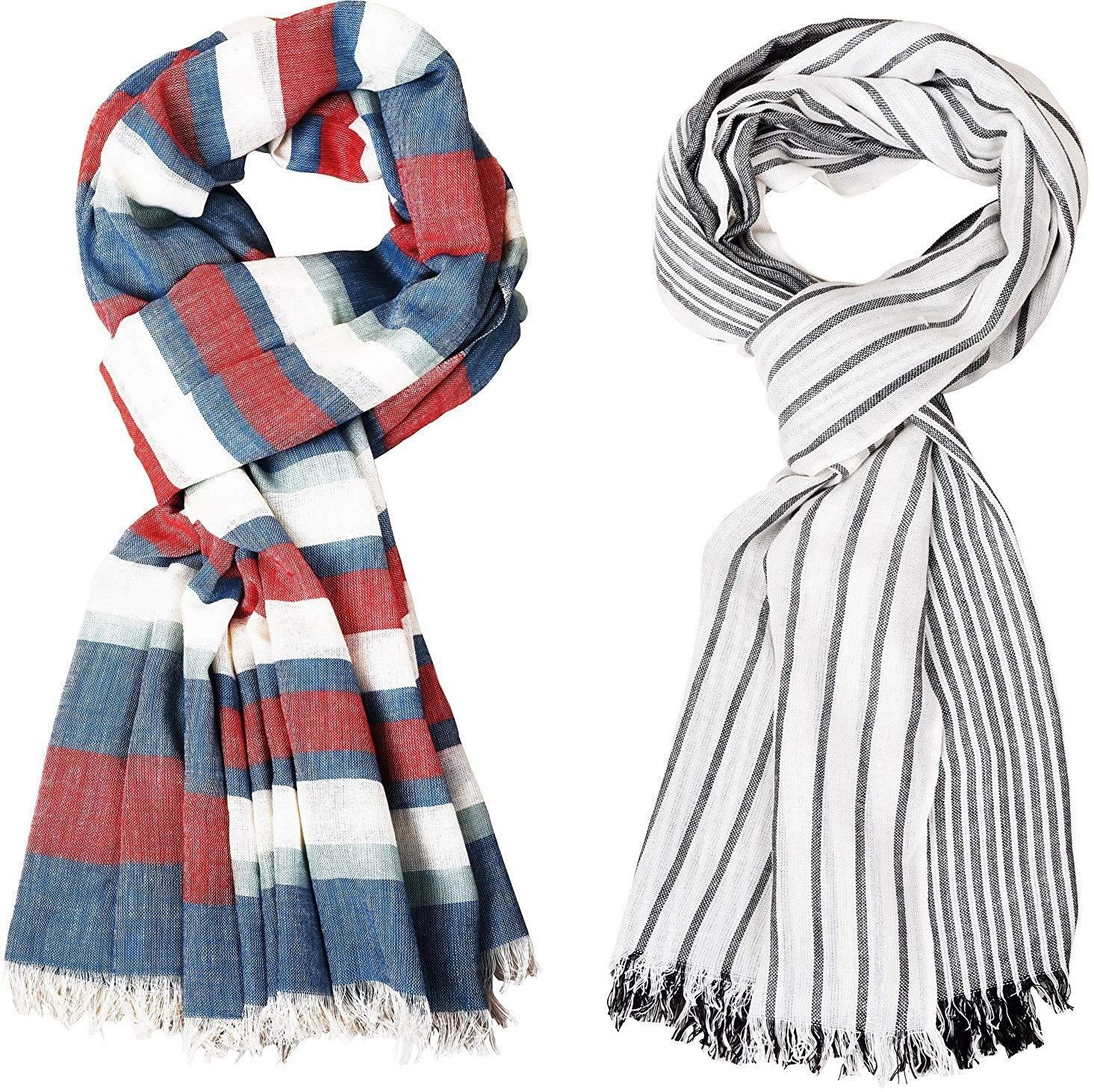 Striped Pure Cotton Men Multicolor Stole-image-46