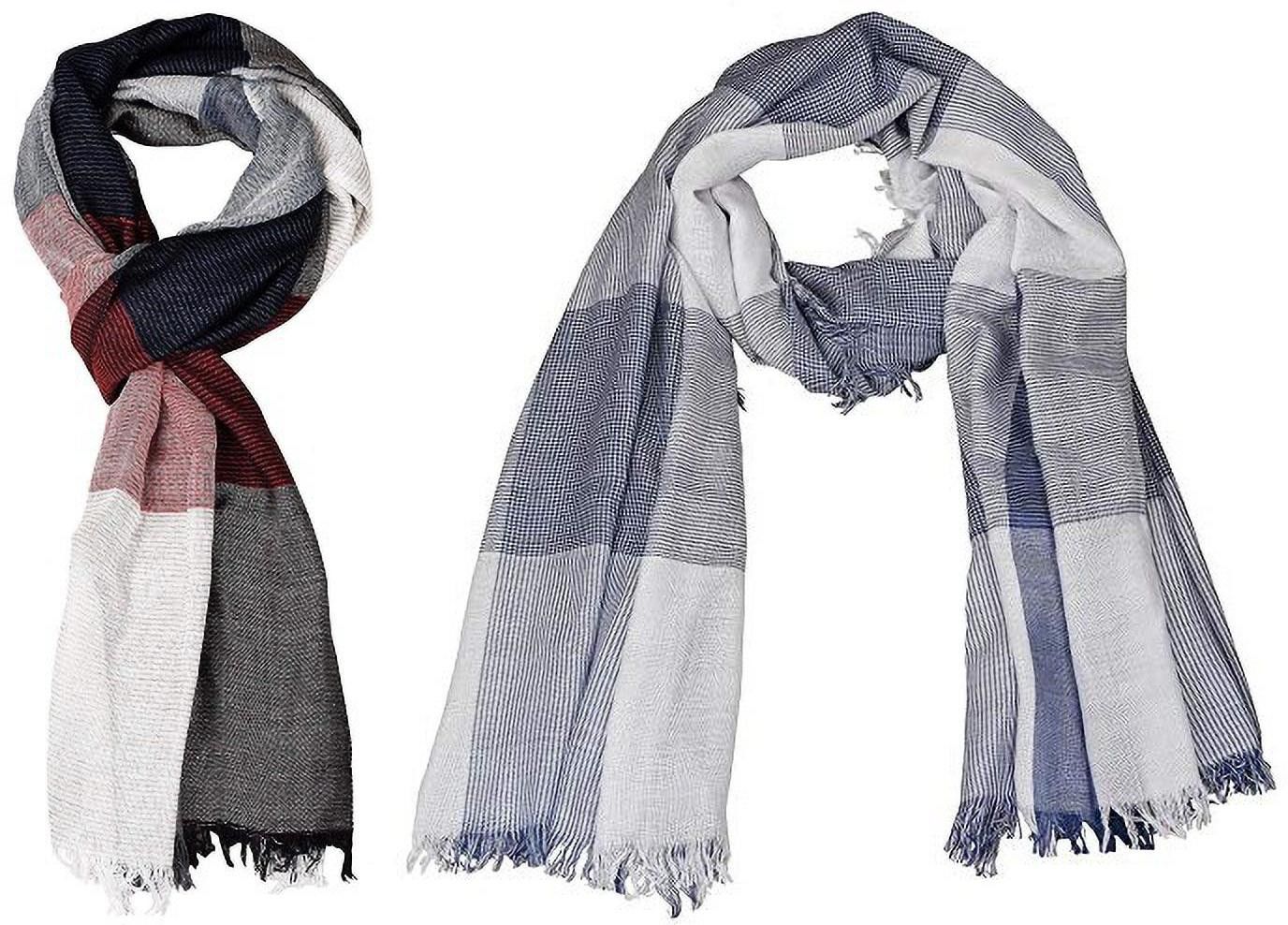 aimee Self Design Pure Cotton Men Multicolor Stole-picture-27