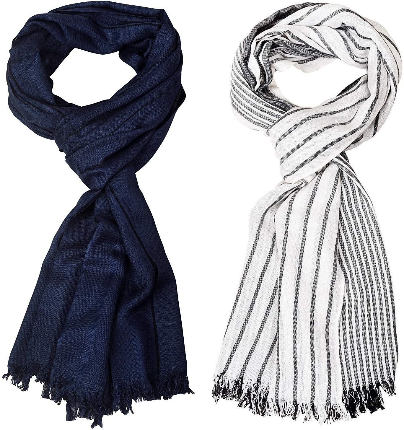 aimee Striped Pure Cotton Men Multicolor Stole-picture-15