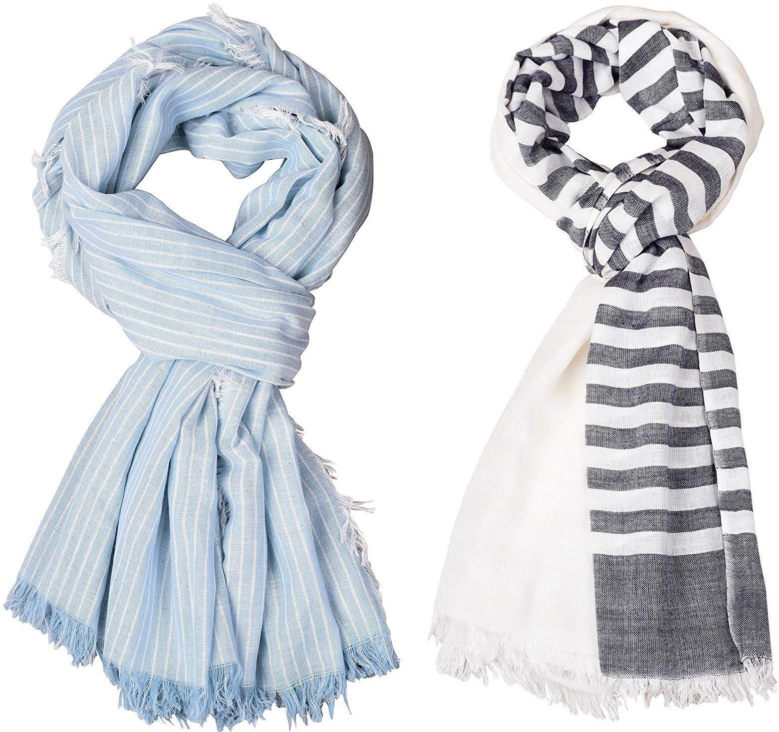 aimee Striped Pure Cotton Men Multicolor Stole-picture-35