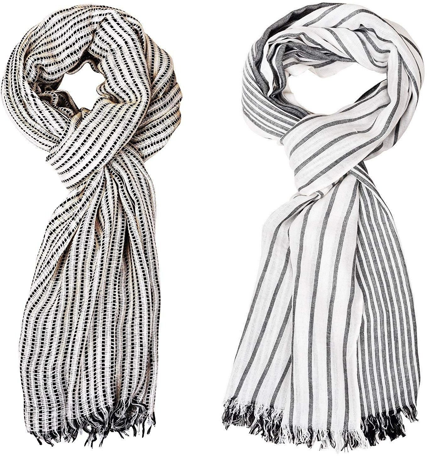 aimee Self Design Pure Cotton Men Multicolor Stole-picture-22
