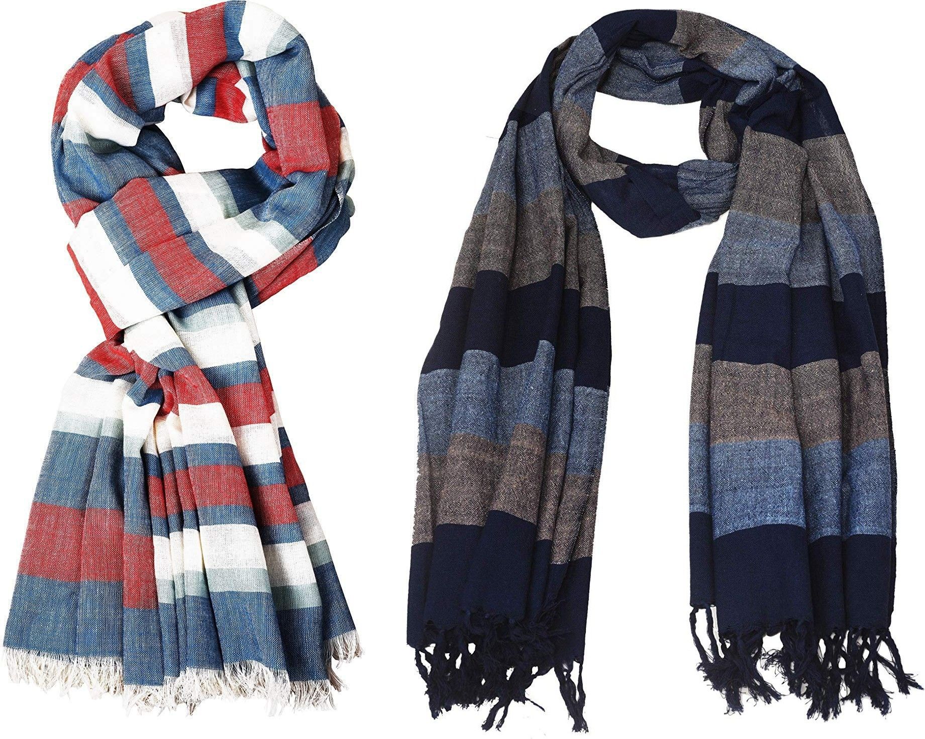 Striped Pure Cotton Men Multicolor Stole-image-48