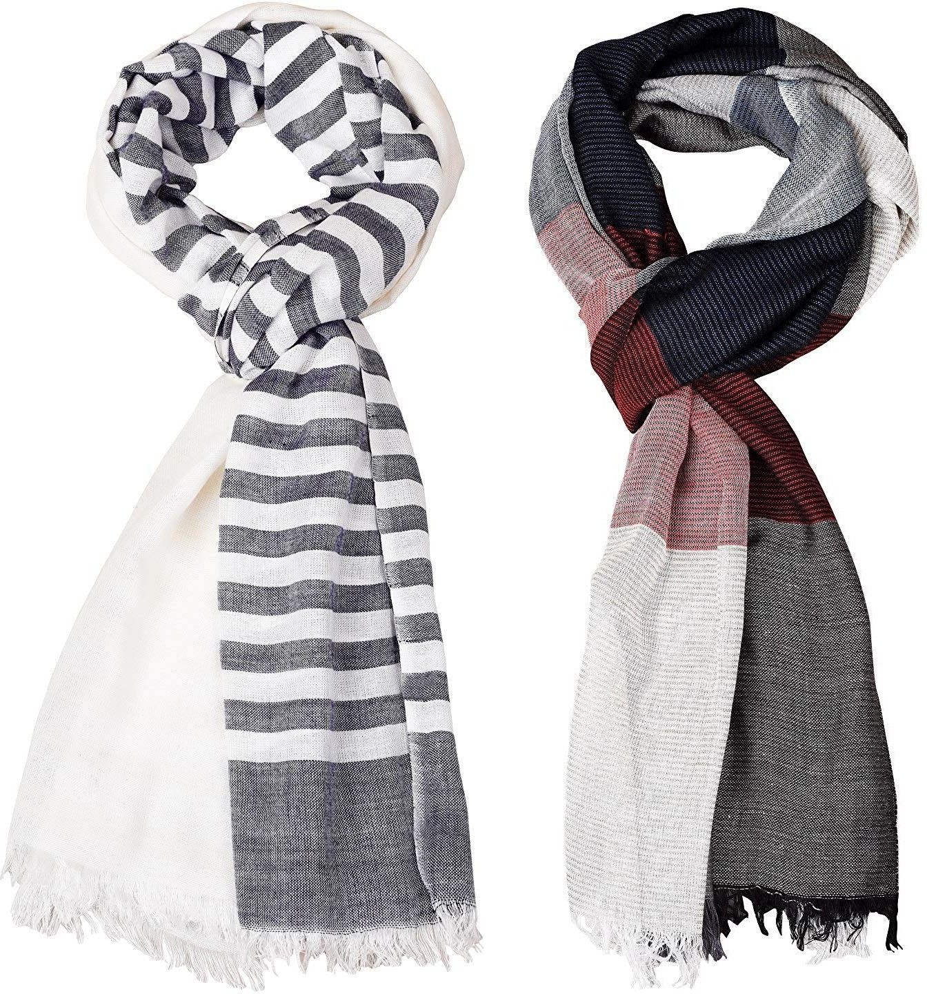 aimee Self Design Pure Cotton Men Multicolor Stole-picture-14