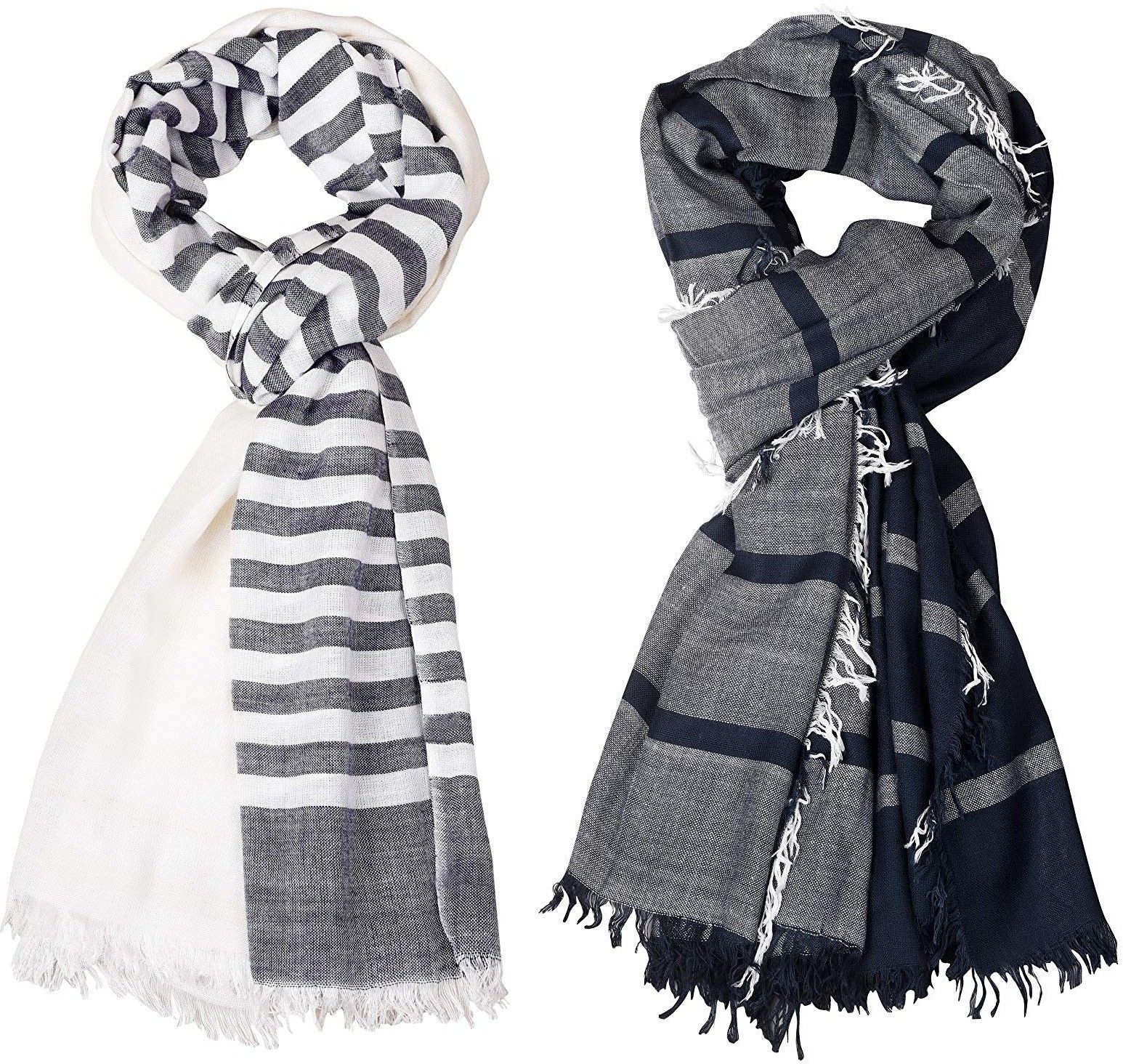 aimee Striped Pure Cotton Men Multicolor Stole-picture-30