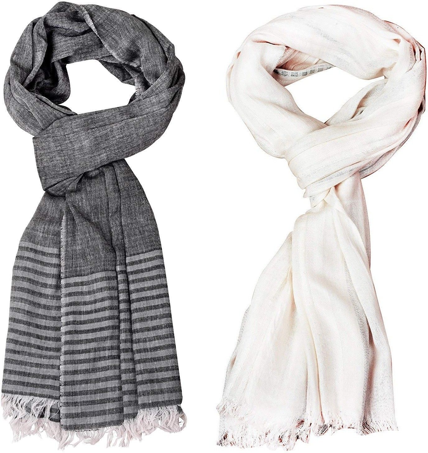 aimee Striped Pure Cotton Men Multicolor Stole-picture-24