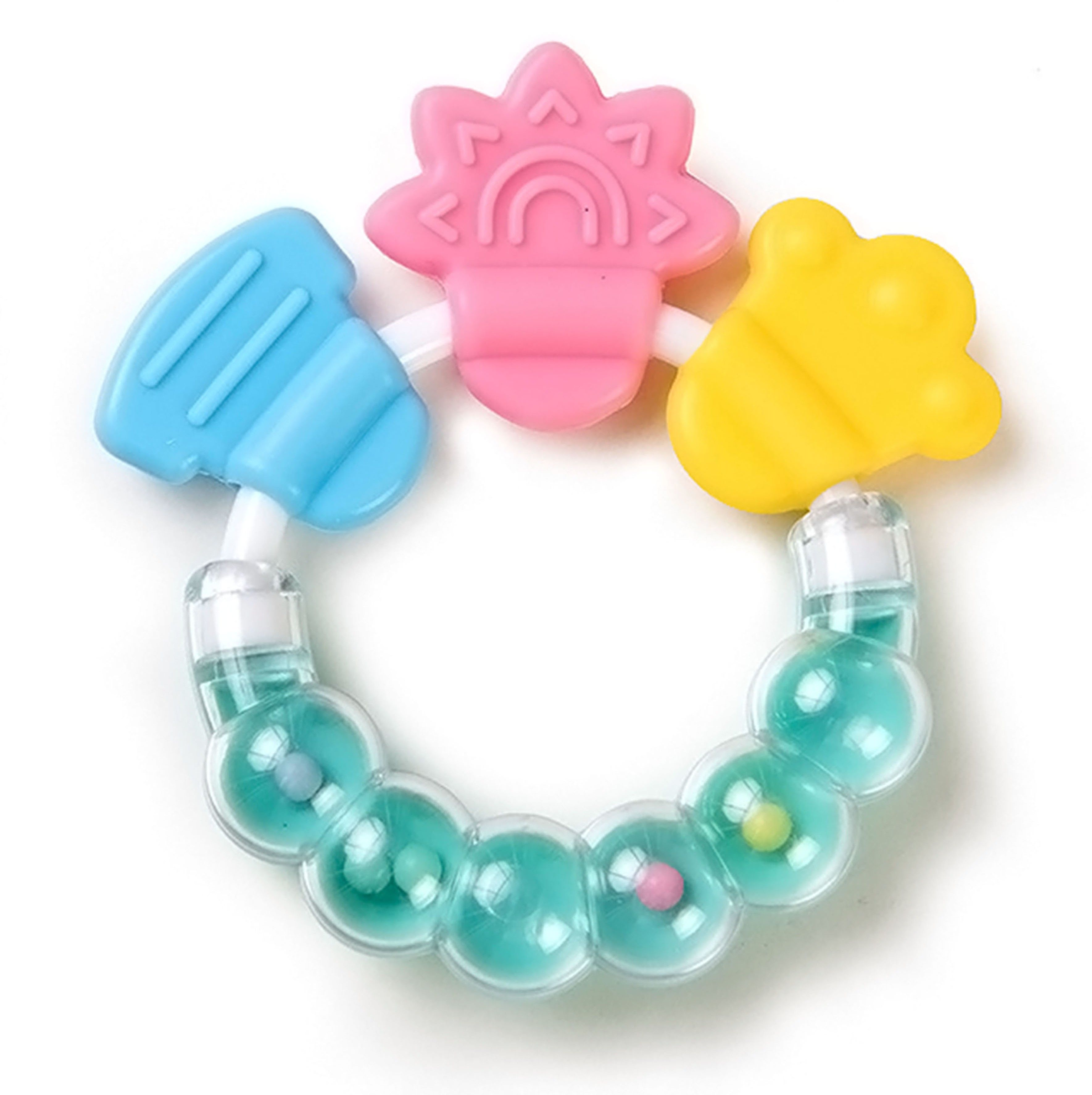 mahikrite Baby Rattles Teether Toys, Grasping Toy Sensory Teething Rattle, Boiled Disinfection for Infant Newborn Baby Toddler (Green) Teether-picture-17