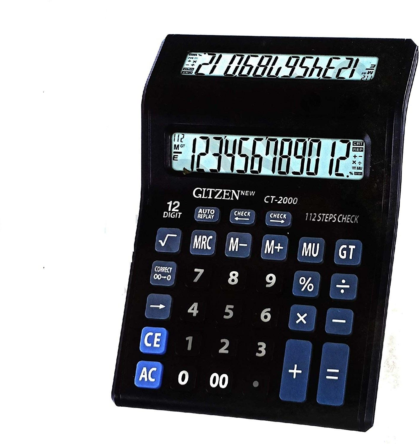 neel Standard Function Desktop Business 12 Digital Dual Screen CT-2000 Double Dual Display Desktop Solar & Battery Power Soft Keys BasicCalculator-picture-10