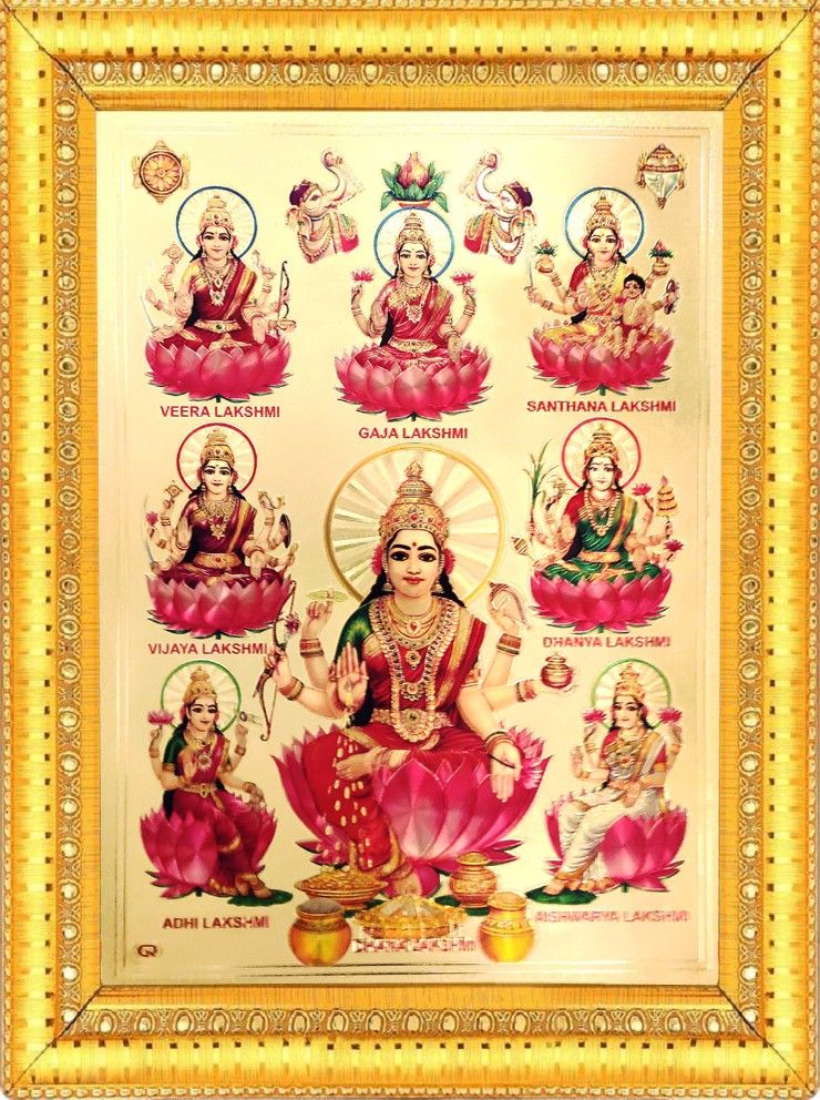Goddess Asht Lakshmi Religious Frame-image-44