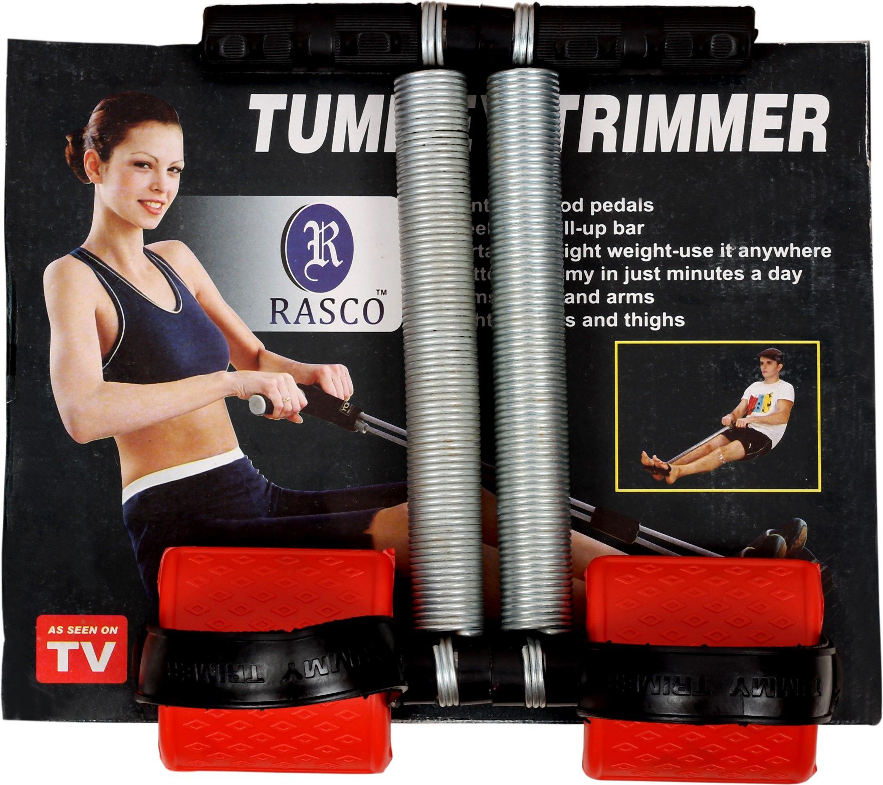 DOUBLE STEEL SPRING TUMMY TRIMMER RED PEDAL Ab Exerciser-image-19