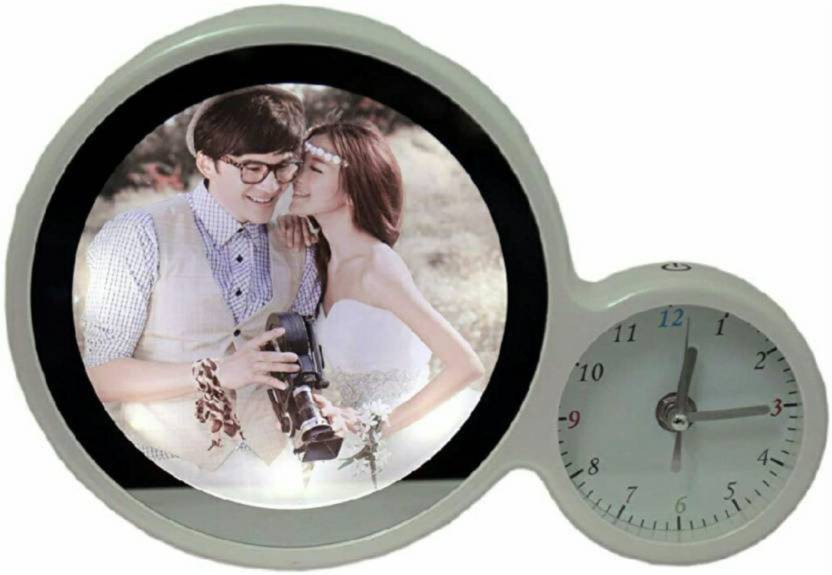 saleoff Magical Photo Frame With Clock 6 inch Mirror Frame image 1