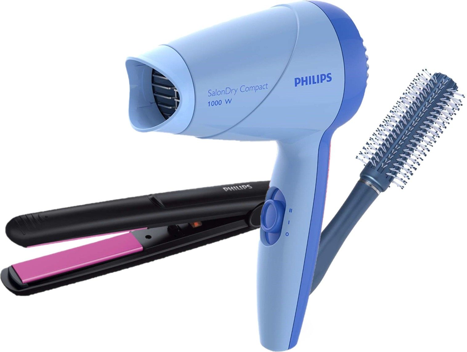 PHILIPS Hair Dryer 8142 + Straightener 8302 with Hair Brush Personal Care Appliance Combo