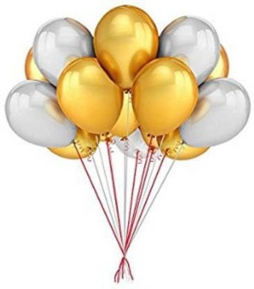 Solid Metallic HD Golden and Silver Pack of 50 Balloon Balloon-image-12