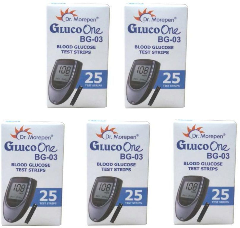Dr. Morepen GLUCO ONE BG-03 25 PACK OF 5 125 Glucometer Strips-picture-27