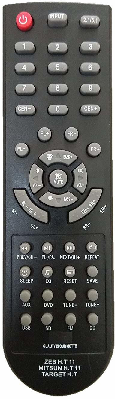 LipiWorld HT 11 Home Theater with USB System Remote Control Compatible for Home Theater ZEBRONICS Remote Controller image 1