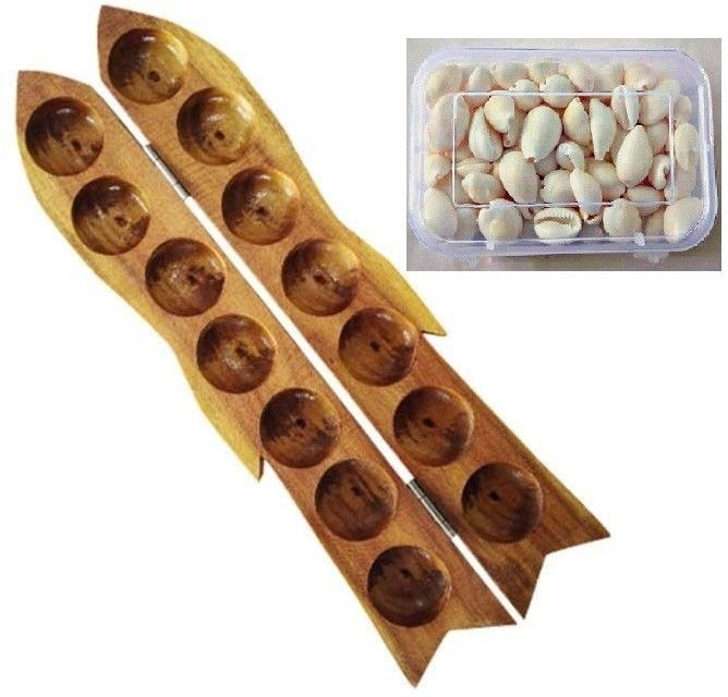 Wooden Pallankuzhi with Educational Board Games