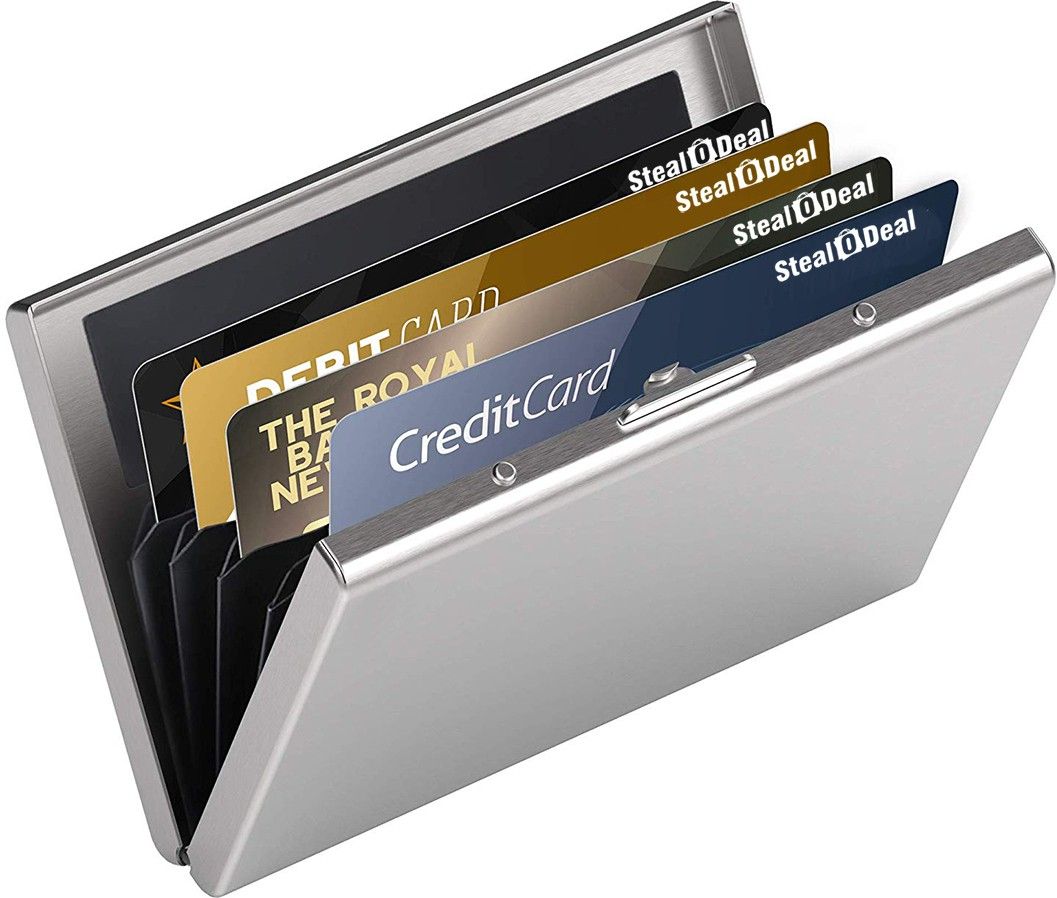 RFID Protected Slim Stainless Steel Debit/Credit/ATM Slots 6 Card Holder-image-44