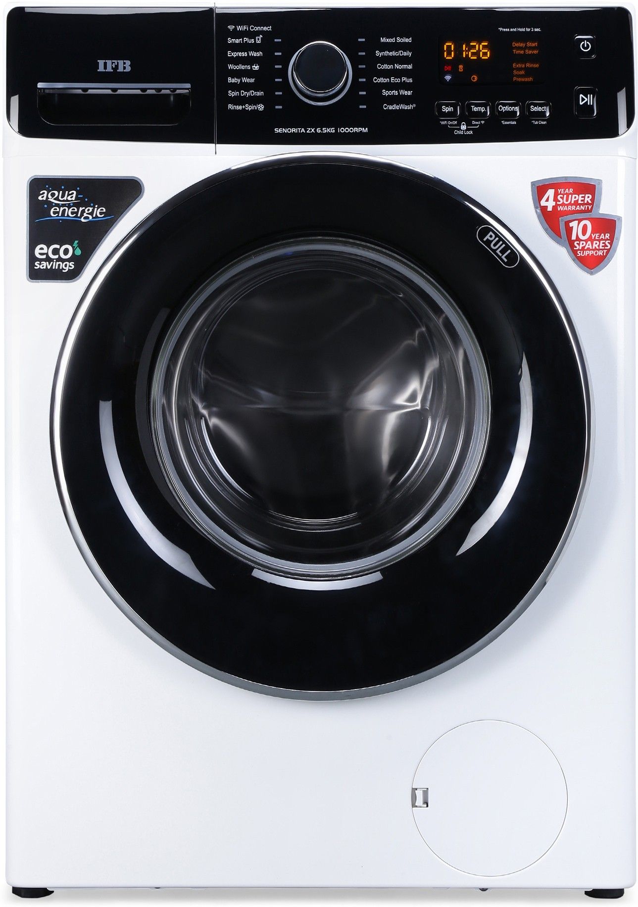 6.5 kg 5 Star & Voice Enabled, Dual-tone with IMD panel, Anti- Allergen, Fully Automatic Front Load with In-built Heater White-image-12