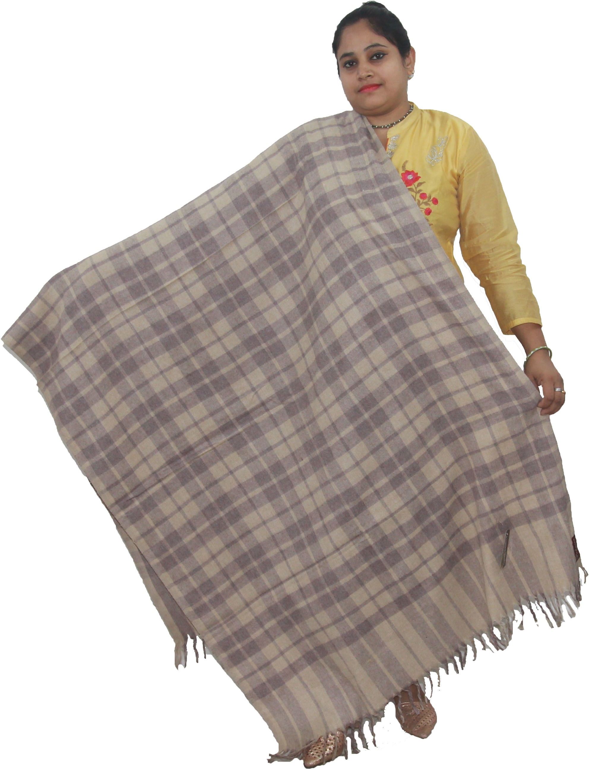 Vrinde Wool Checkered Women, Men Shawl-picture-14