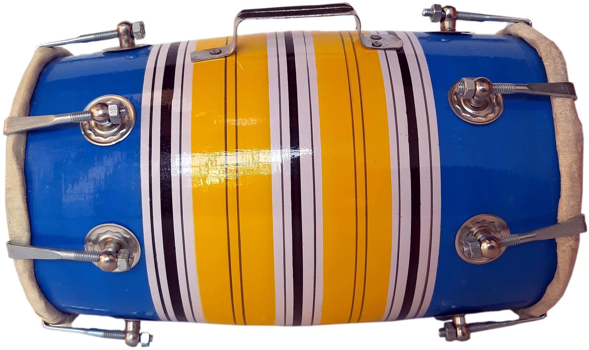 ram musical Baby Dholak in Nut and bold Mango wood Body Nut & Bolts Dholak-picture-19