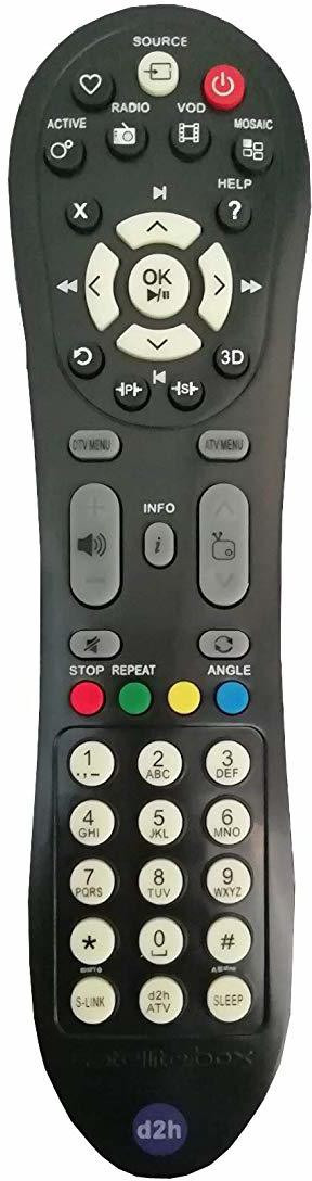 LipiWorld in-Built D2H Set-Top Box Led LCD Tv Remote Control Compatible for LED LCD with D2H -Black VIDEOCON Remote Controller image 1