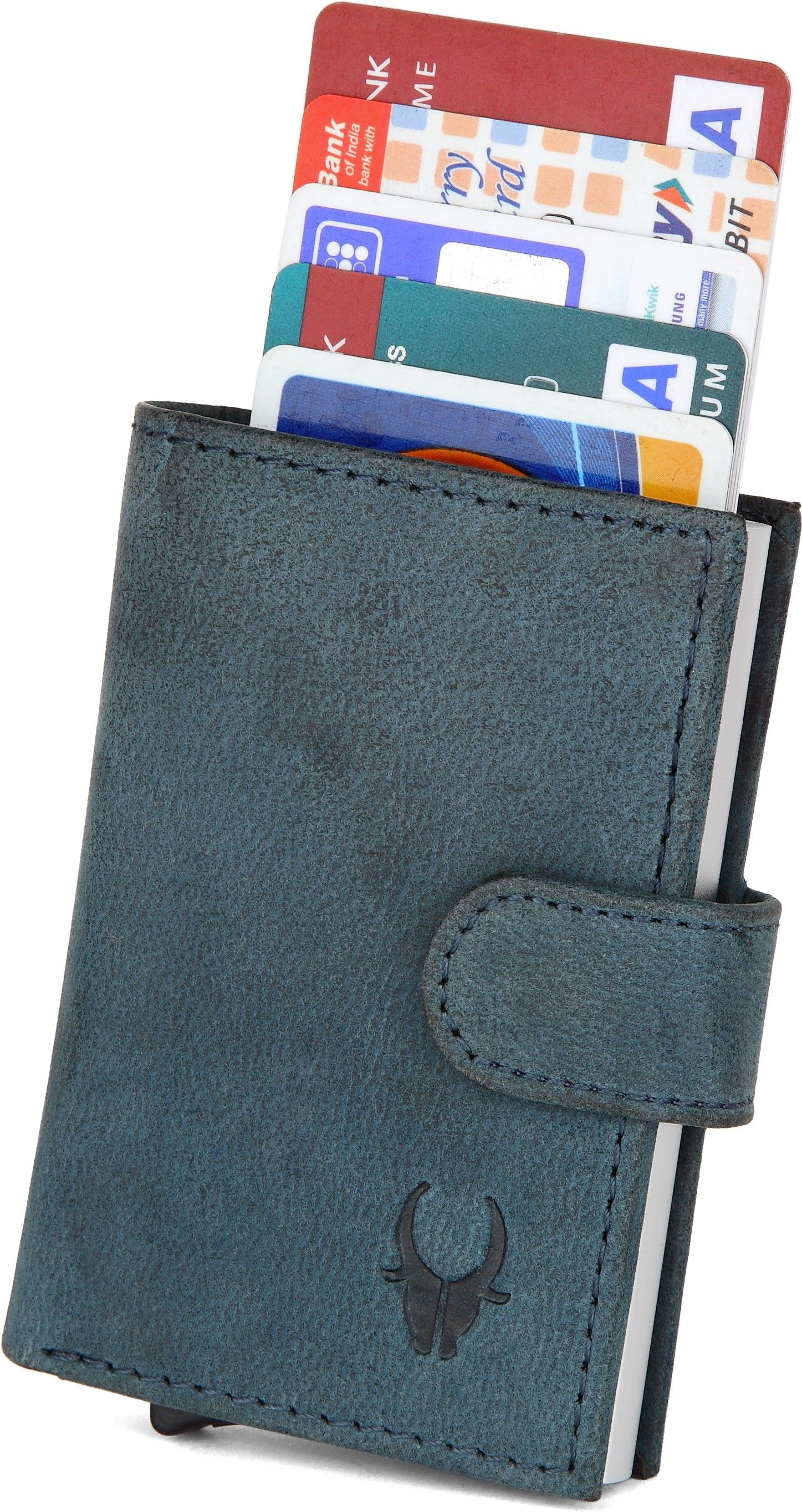 wildhorn Men Blue Genuine Leather RFID Card Holder - Mini-picture-11