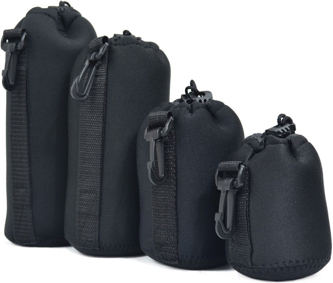 Stookin Pack of 4 Thick Protective Neoprene Lens Case Pouch Set for DSLR Camera Lens Includes Small, Medium, Large & Extra Large Pouches.Camera Bag-image-2